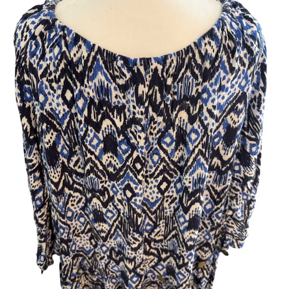 Lilly Pulitzer Delaney Tunic Dress Beckon Blue Off The Shoulder Resort Sz Medium - Picture 8 of 15